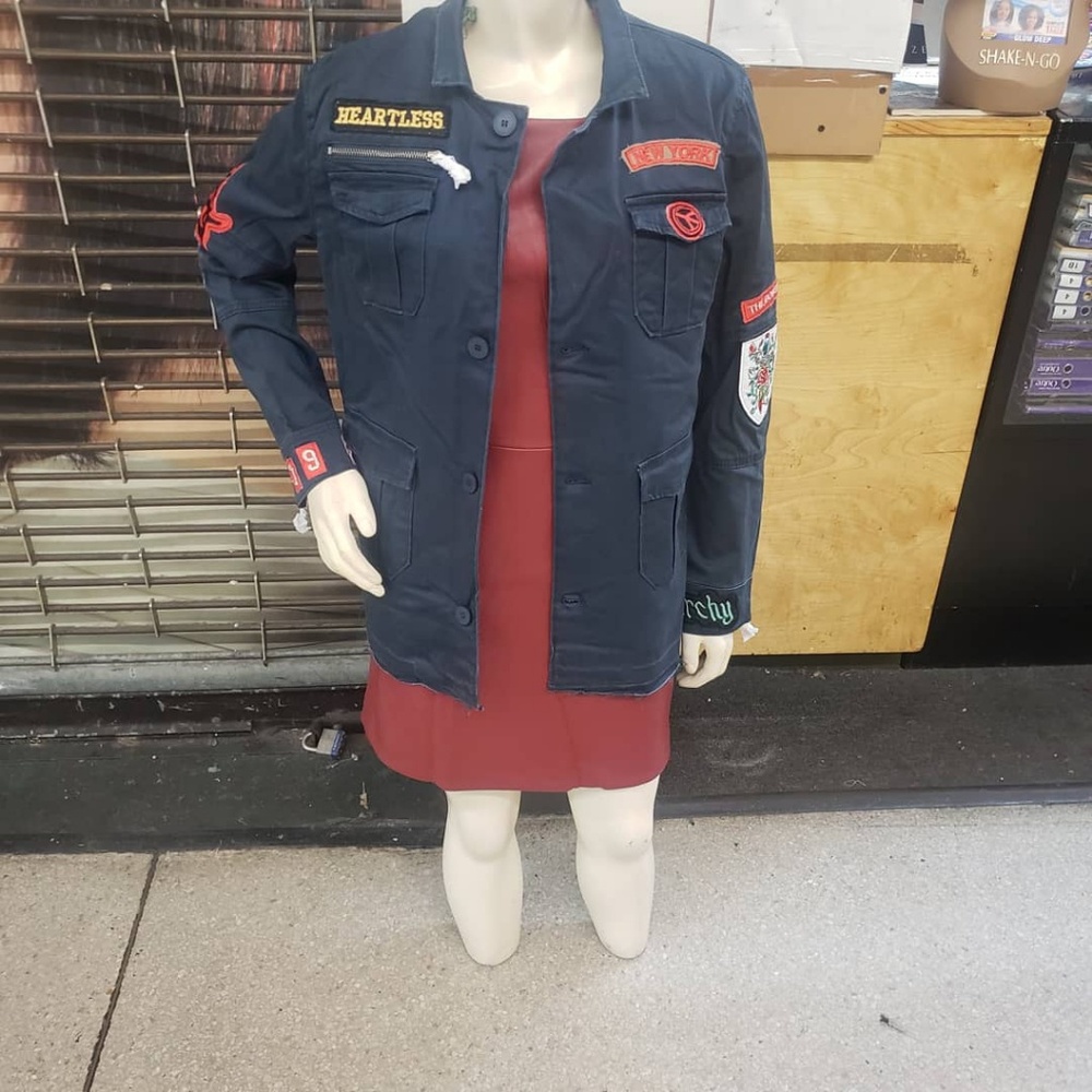 Elan patchwork military jacket